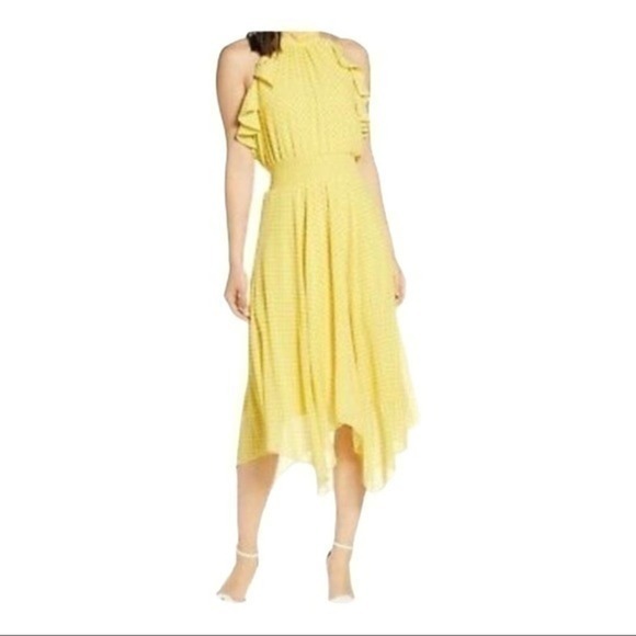 ELIZA J Ruffle Halter Neck Handkerchief Hem Size 18 - Picture 1 of 7
